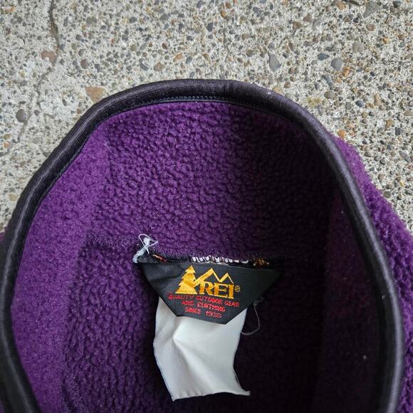 Vtg 80s 90s R.E.I. REI Co Op Plain Earthtone Outdoors Zip Up Fleece Vest Lg Fit - Picture 4 of 6